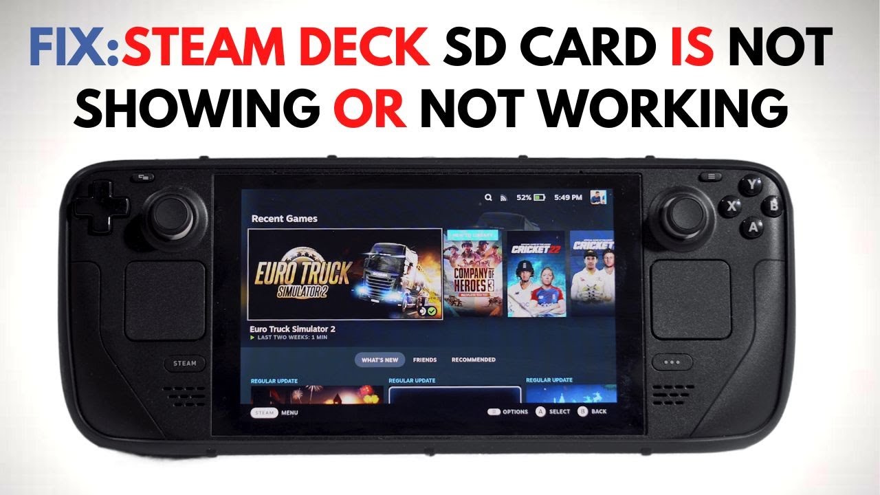 Как исправить проблему с неработающей или не отображающейся SD-картой Steam Deck