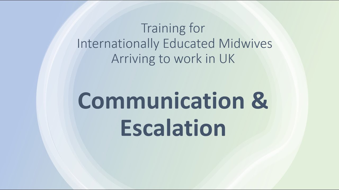 Intro to: Communication and Escalation in the NHS