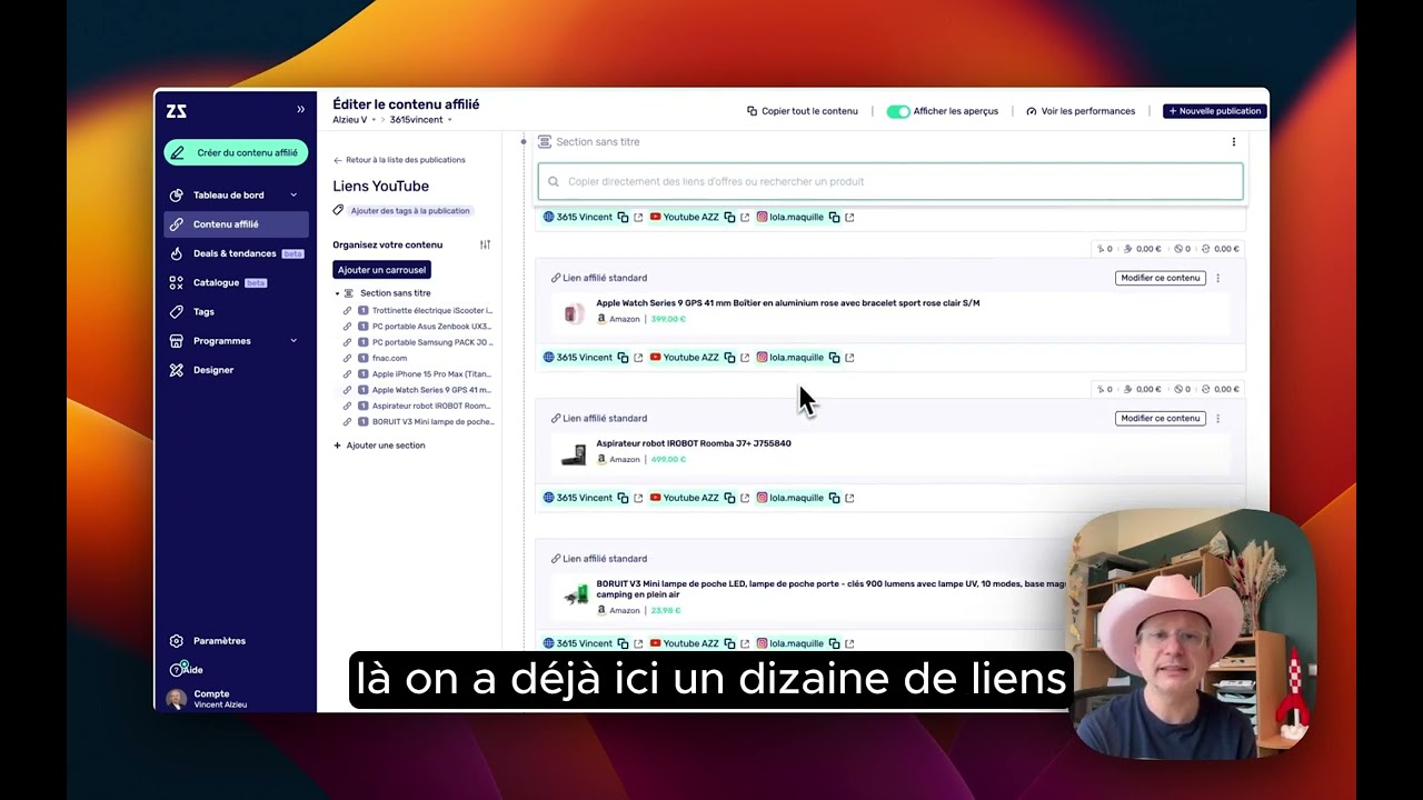 Copier coller des liens affili&eacute;s en 1 clic, en 2 secondes. Avec Affilizz.