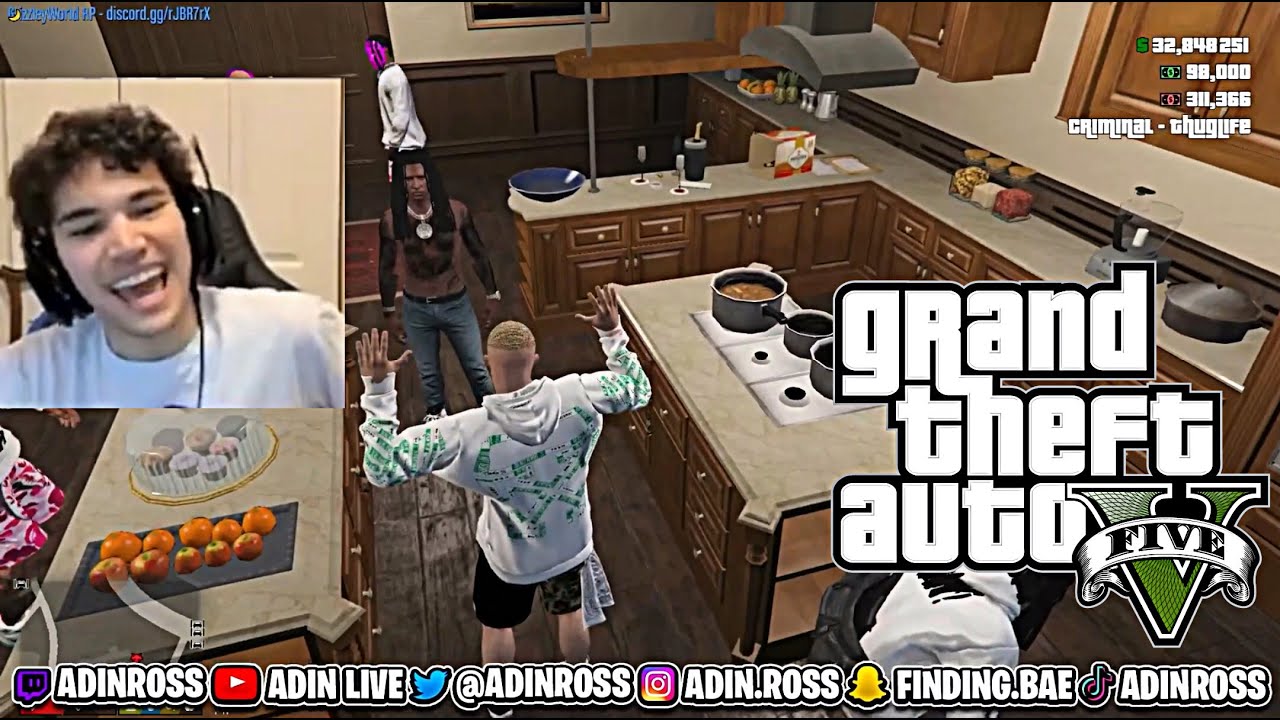 Адин Росс подъезжает к Тигризли и устраивает перестрелку! GTA RP (Уморительно смешно!)