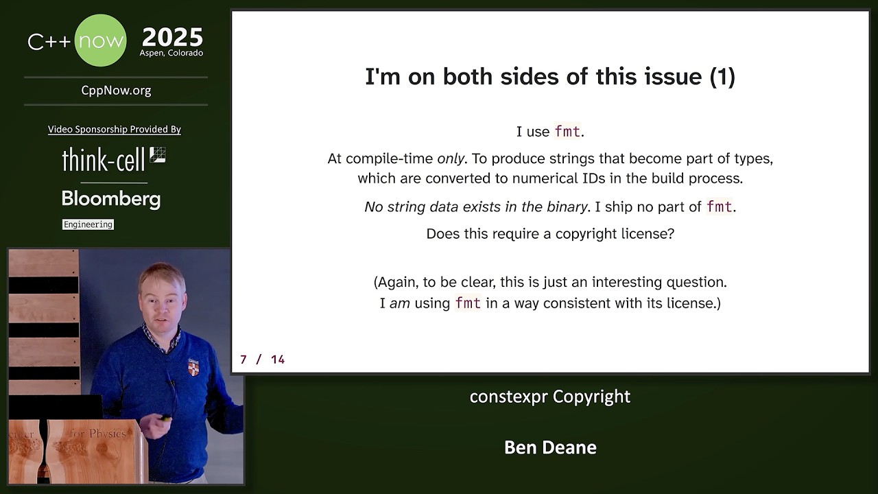 Lightning Talk: constexpr Copyright - Ben Deane - C++Now 2025