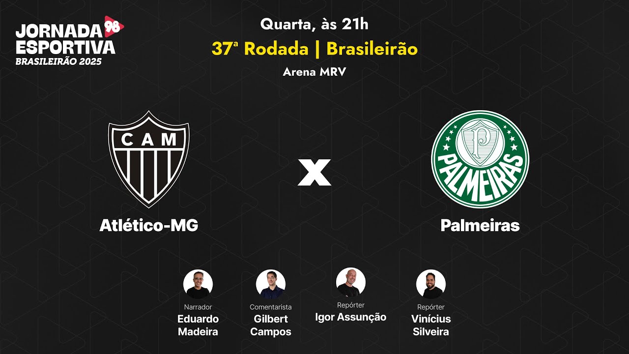 ATL&Eacute;TICO X PALMEIRAS | 37&ordf; RODADA DO BRASILEIR&Atilde;O | AO VIVO - 03/12/2025