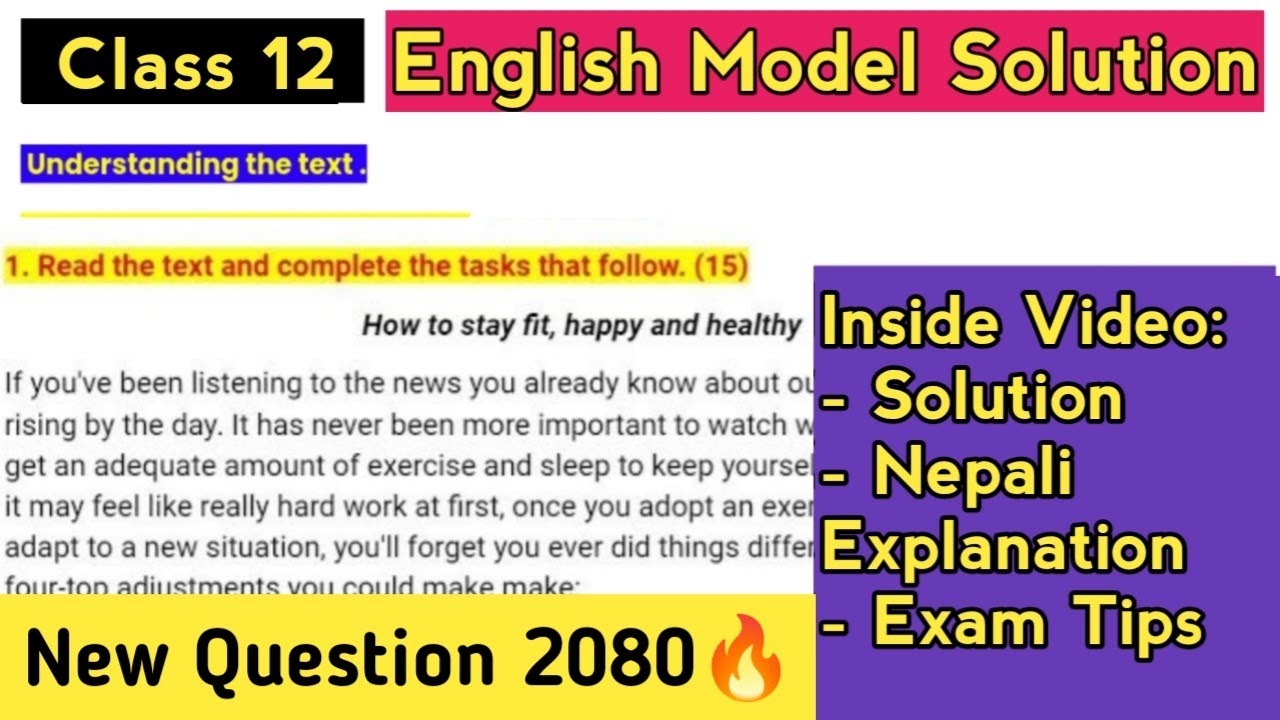 Class 12 English Model Question Solution 2081
