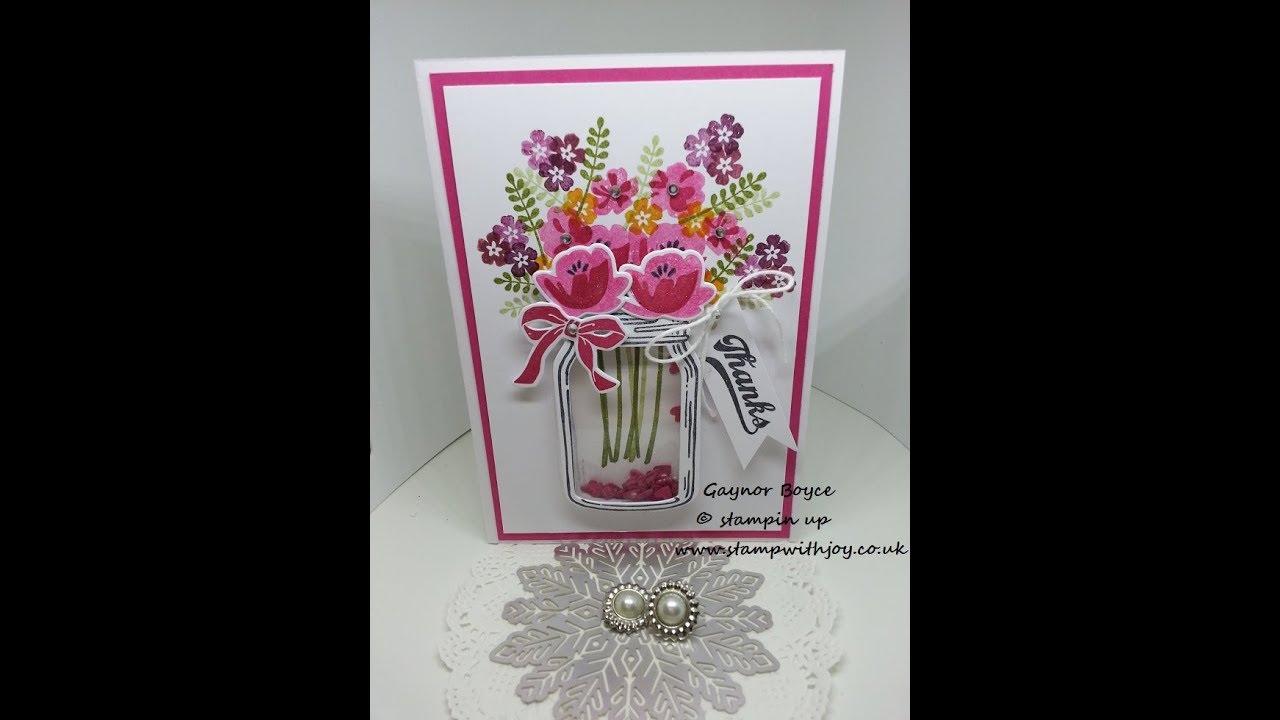 Jar of love shaker card stampin up