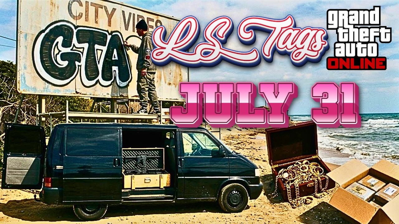 LS TAGS, SHIPWRECK, GUN VAN Locations - JULY 31| GTA ONLINE