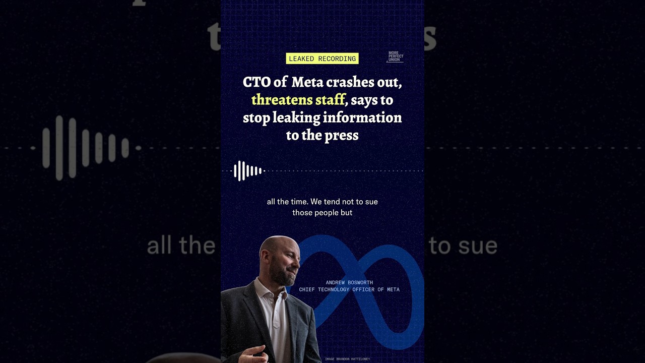 CTO of Meta crashes out, threatens staff, says to stop leaking information to the press