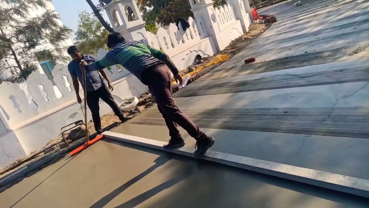 Trimix flooring Broom finish Road work