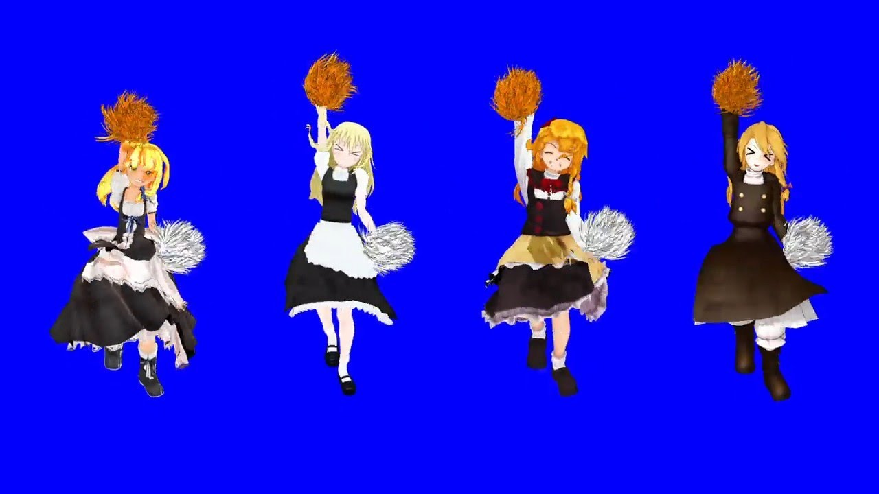 Cheerleader Sisters Bluescreen.takarajima