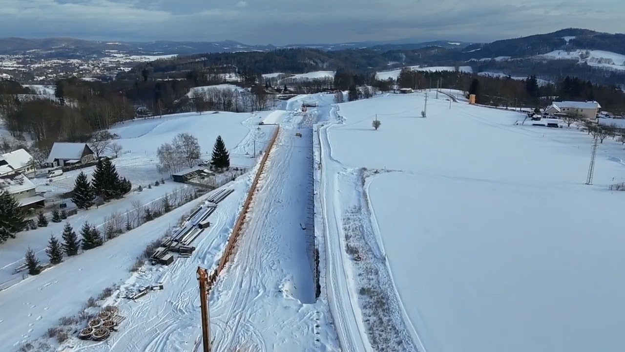 Obchvat Náchoda zima úsek Babí 11.1.2026