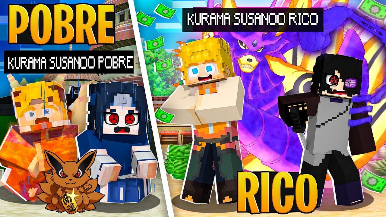 RICO VS POBRE DA KURAMA SUSANOO no MINECRAFT!