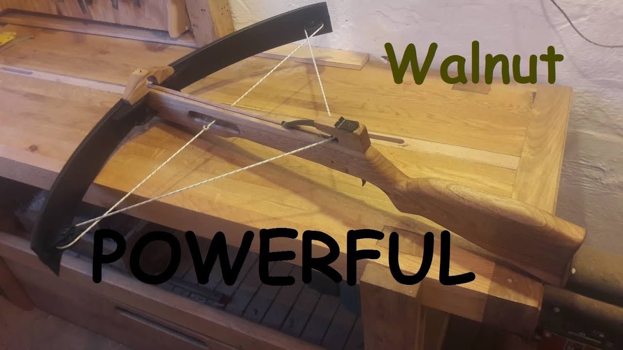 Powerful walnut crossbow from skis (How to make it) // Nyílpuska
