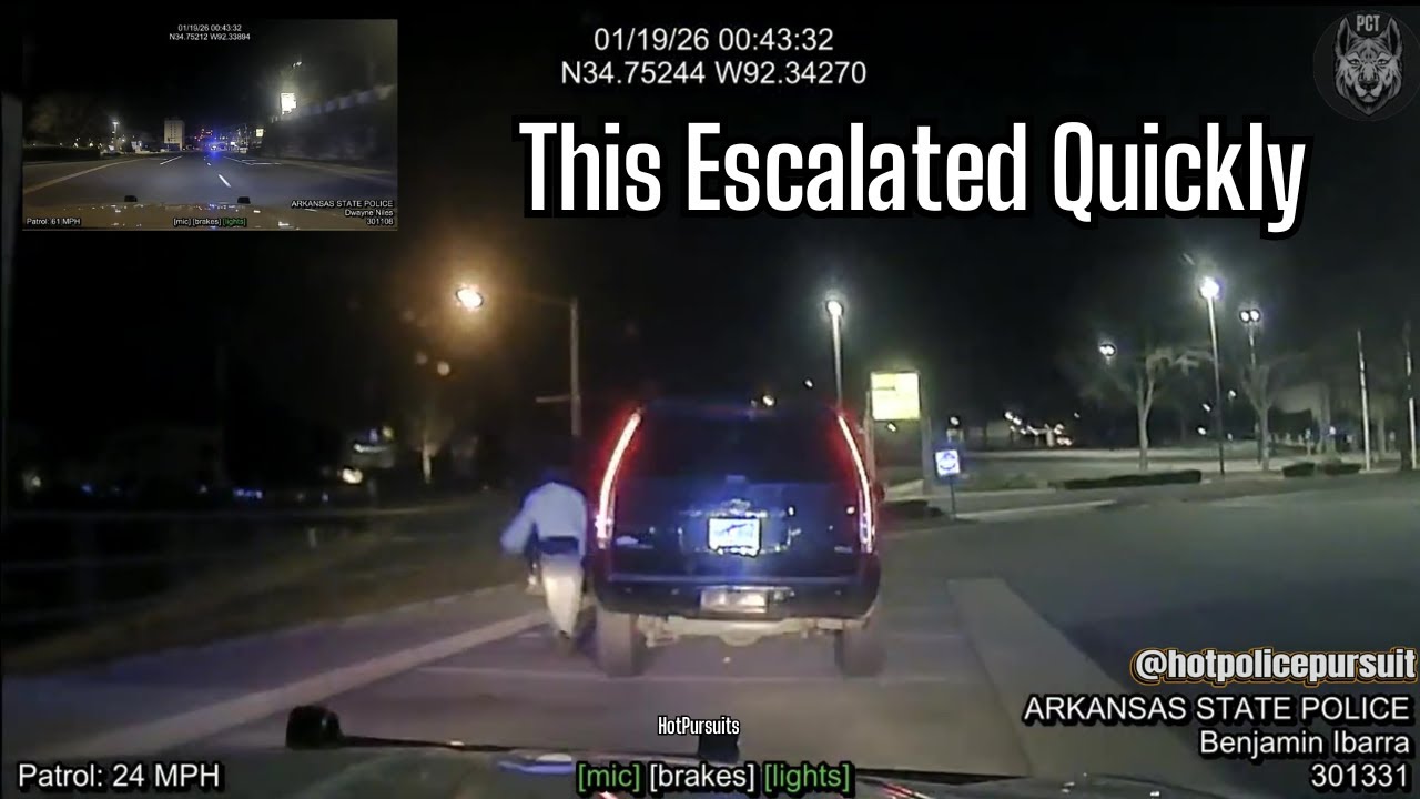 Trooper Joins Pursuit of Black Cadillac Escalade Through I-630 and Little Rock City Streets