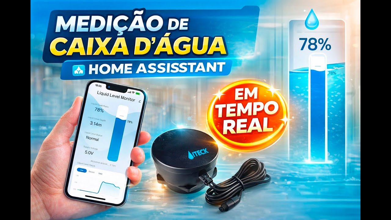 sensoCaixa d’Água Inteligente 😱 Sensor TUYA + Home Assistant COMPLETO