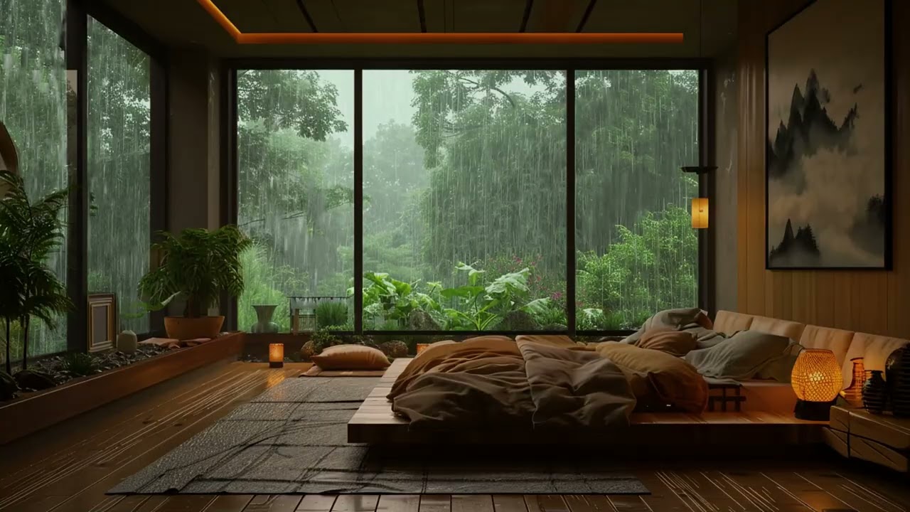 Soft Piano Music with Rain Sounds for Sleeping Deeply, Anxiety Relief and Peaceful Nights