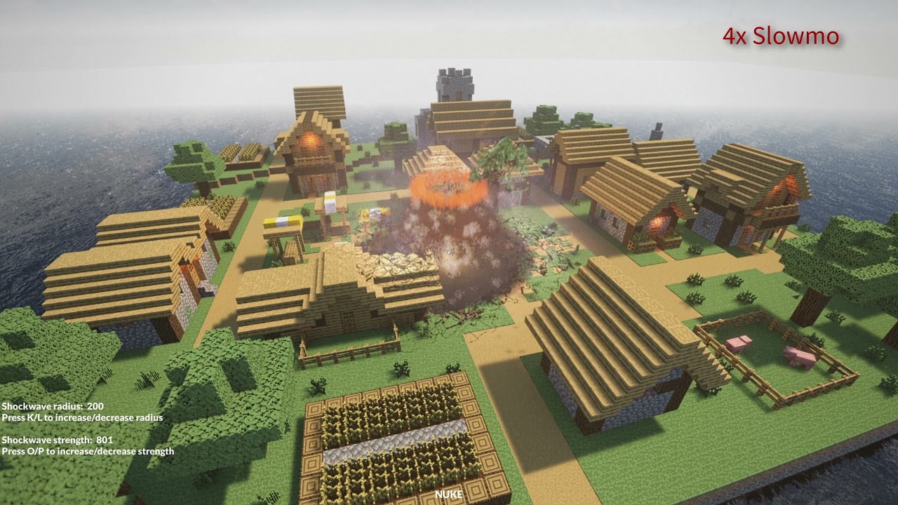 Nuking a Minecraft Village in Teardown