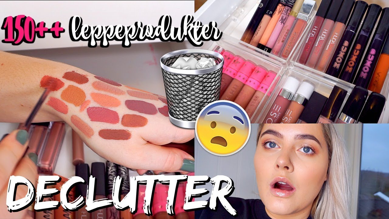 KASTER 50% AV LEPPEPRODUKTENE MINE! 🔪💄 DECLUTTER // Sanne Skar