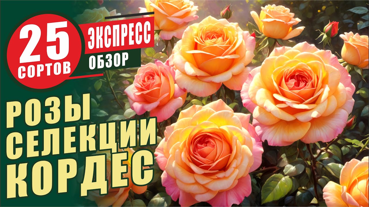 РОЗЫ СЕЛЕКЦИИ КОРДЕС. ЭКСПРЕСС-ОБЗОР 25 СОРТОВ. KORDES ROSES. EXPRESS REVIEW 25 VARIETIES.