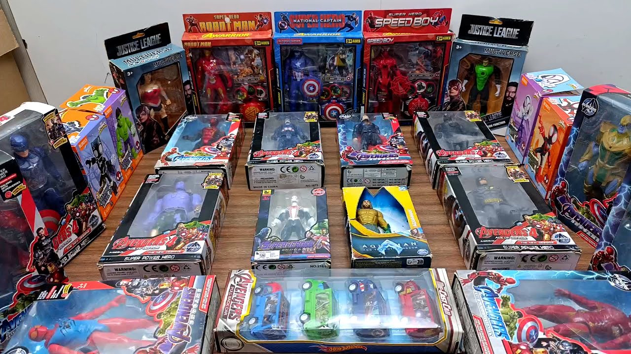 unboxing superhero aquaman white spiderman spiderman carnage batman toys assemble video