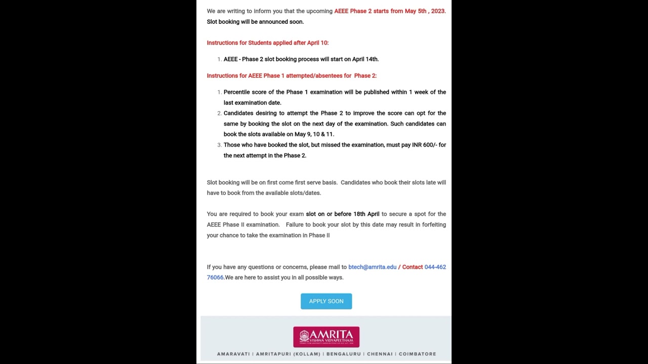 AEEE 2013 | Phase 2 Registration & Slot booking