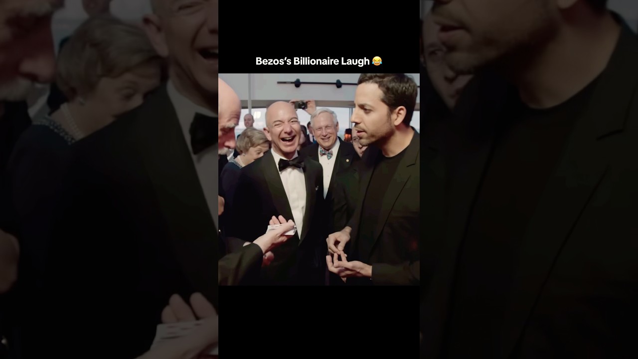 Jeff Bezos&rsquo; billionaire laugh is perfect! 😂 #jeffbezos #amazon  #funny #bezos #magictrick #laugh