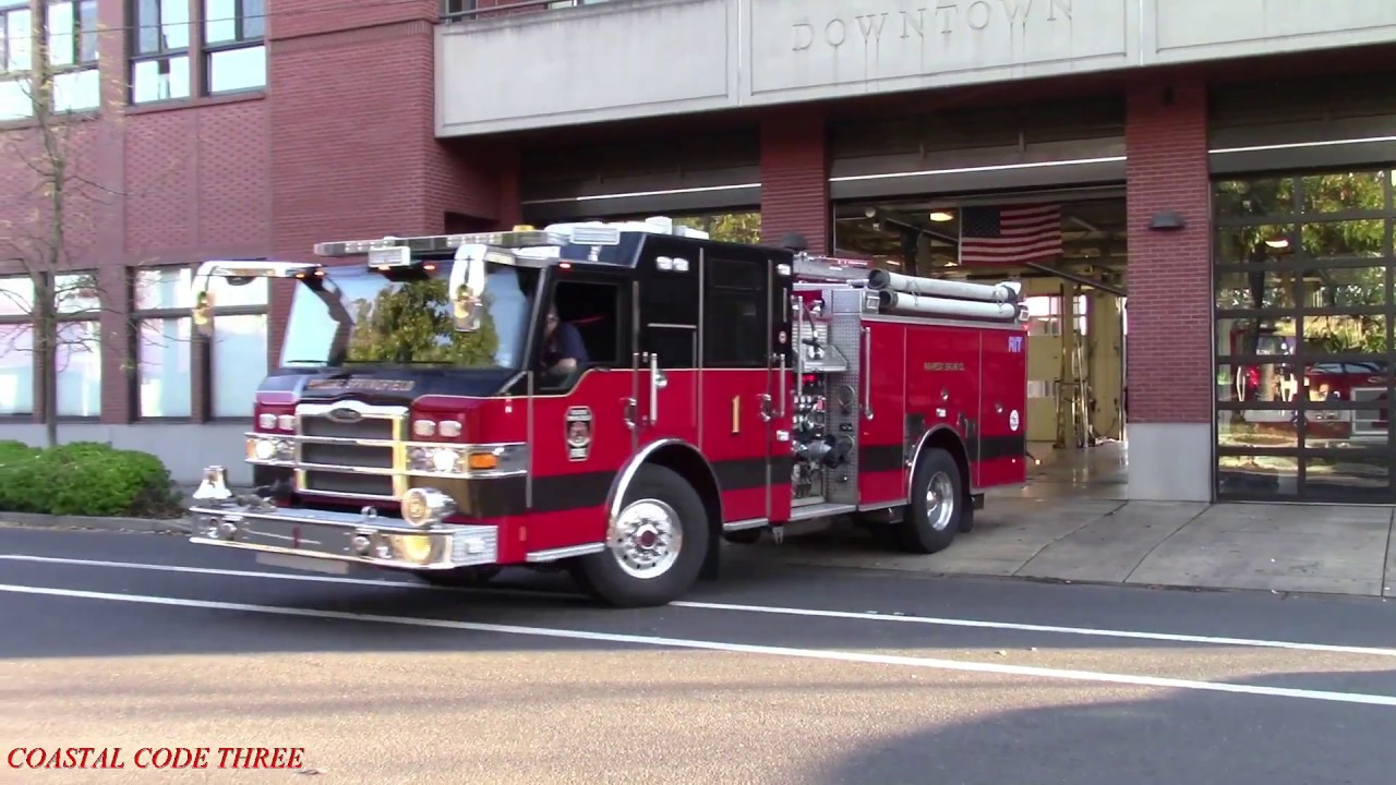 Eugene Springfield Fire and EMS Station 1 code one response compilation