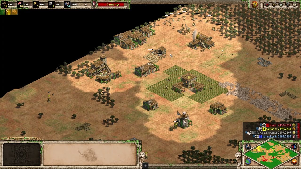 AoE2 DE - Black Forest TM 2v2 - sem som do mic principal - Jogo completo 🇵🇹