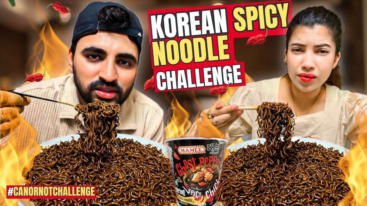 අඬ අඬ කරපු  challenge එක|Korean spicy noodle challenge #spicynoodleschallenge #sinhala #southkorea