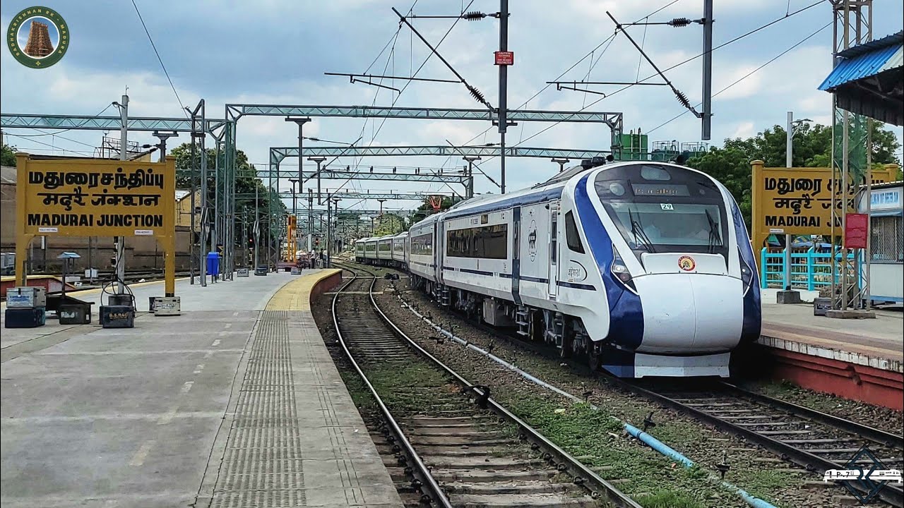 NEW VANDHE BHARAT TRIAL RUN ARRIVING MADURAI JN | CHENNAI - TIRUNELVELI | சென்னை - திருநெல்வேலி