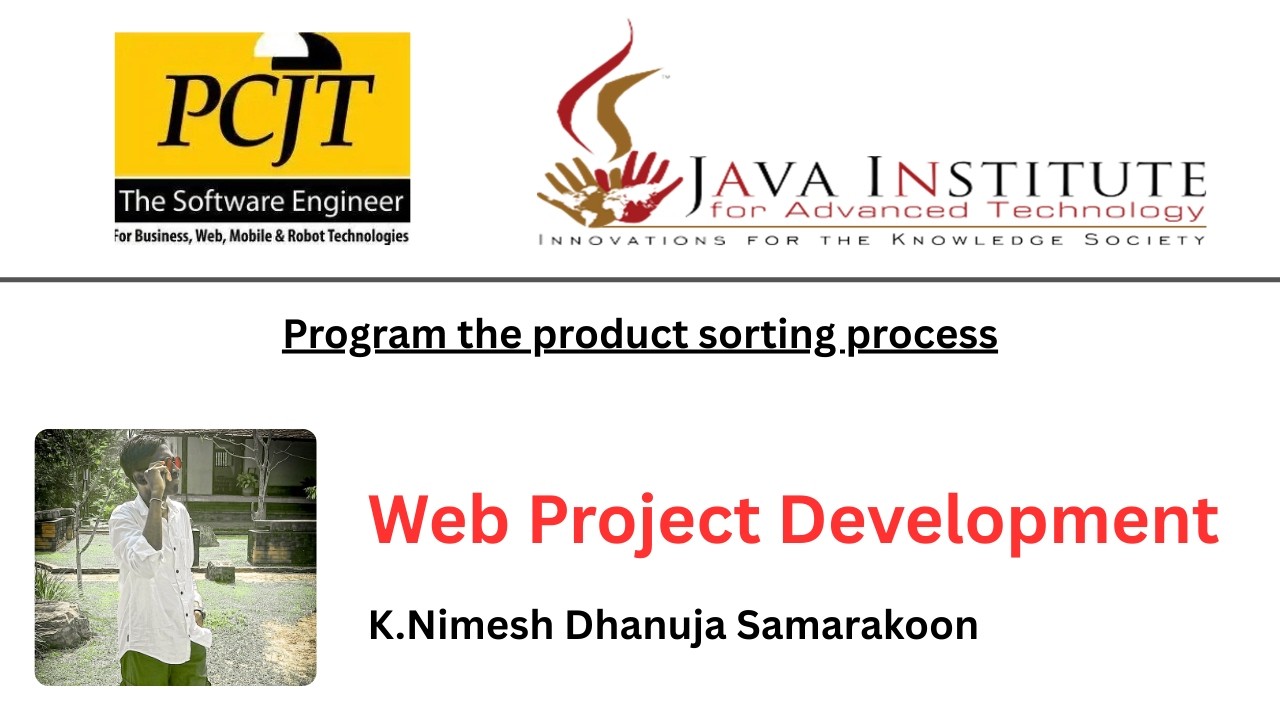 Program the product sorting process