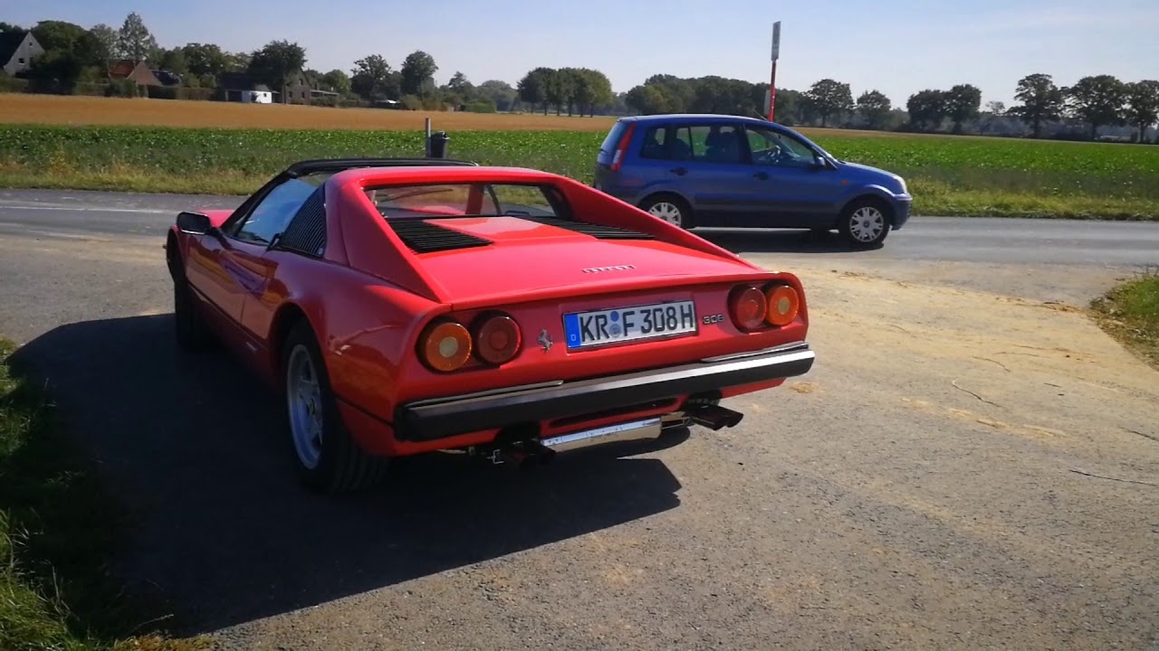 Ferrari 308 GTS Quattrovalvole Nouvalari exhaust comparison