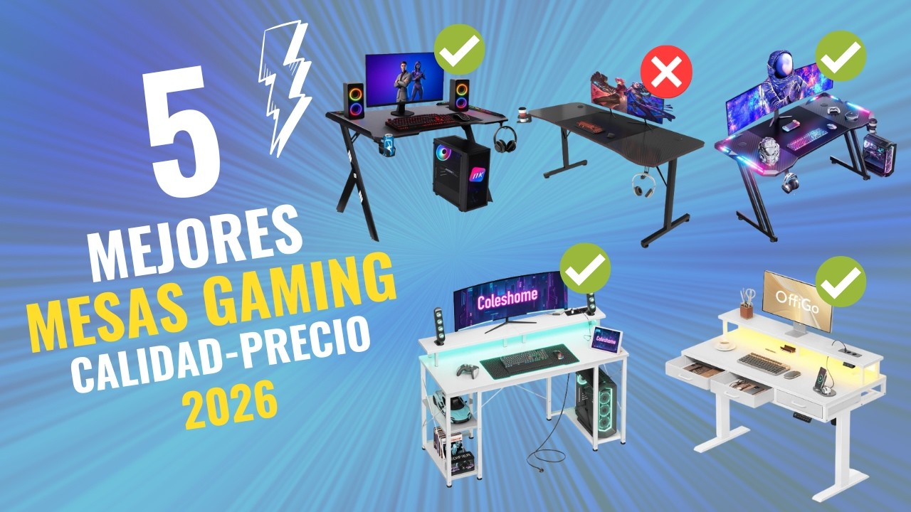 😱 Las 5 Mejores Mesas Gaming de 2026 Calidad-Precio en Amazon 🎮 ✅ NO COMPRES UNA SIN VER ESTO 🔥