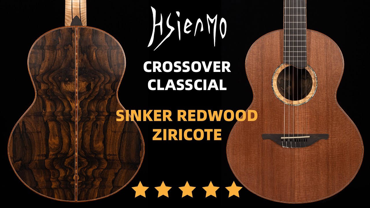 Absolutely Gorgeous! Hsienmo Ziricote back&sides Crossover Nylon Strings Guitar