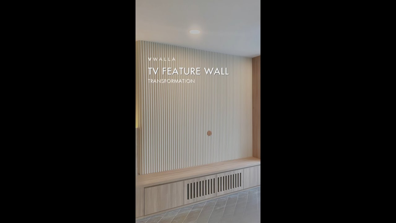 TV Feature Wall Makeover | Round Fluted Panel |White Oak