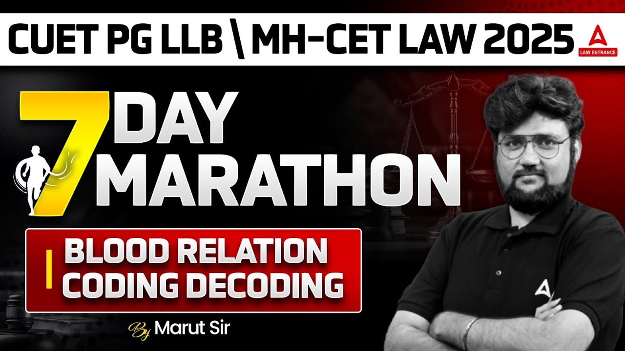 Day -1| Blood Relation, Coding Decoding For CUET PG LLB \ MH-CET LAW 2025 | Complete Reasoning Class
