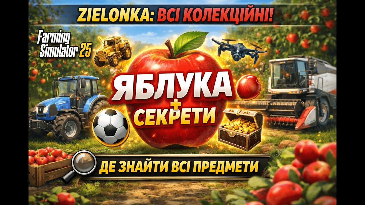Farming Simulator 25 | Збираємо яблука 🍎 | Як знайти ВСІ колекційні предмети на карті Zielonka