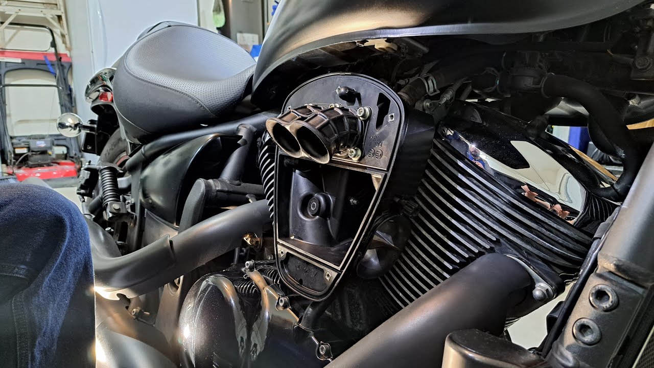 Vulcan 900 custom.  Using the factory air Box to make a cold air intake.