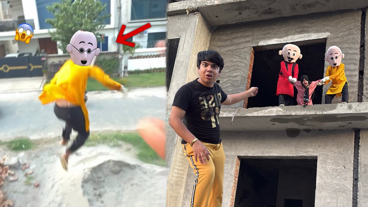 Patlu￼￼ Bilding Sa Kood Gea 😱 Mere Dost Ko Pakar Liya 🥲