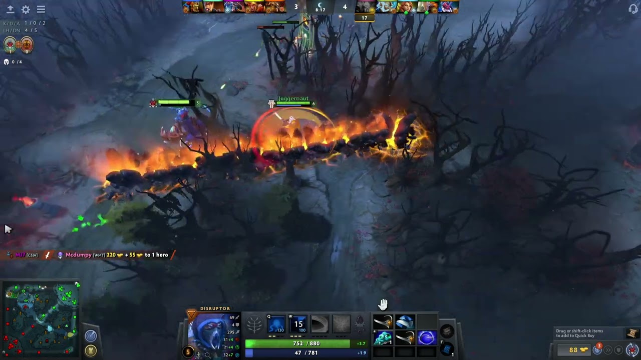 DOTA 2 - Unranked - Disruptor - Safelane Support (pos5)