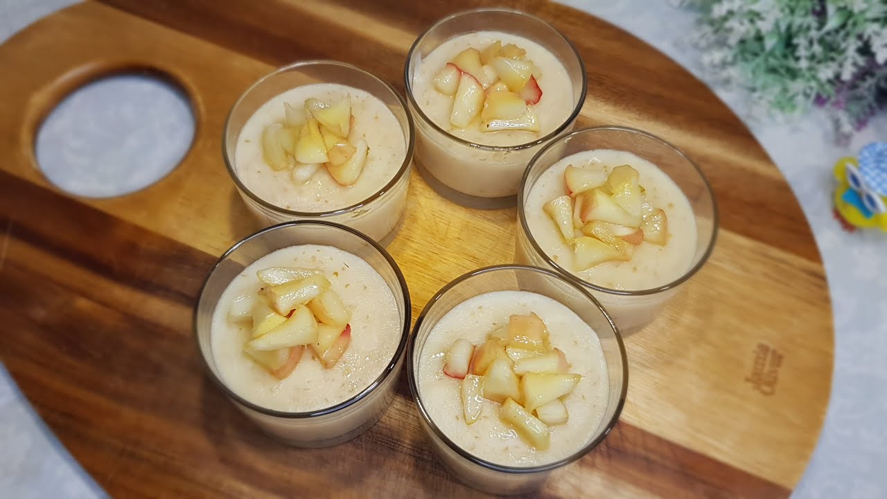 If you have 2 apples and some milk make this wonderful dessert ~ No Oven, No Eggs