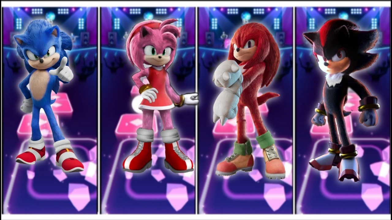 Sonic vs Amu Rose vs Knuckles vs Shadow - Tiles hop