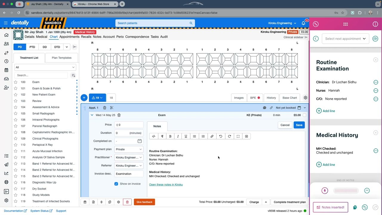Kiroku Chrome Extension For Dentally And Any Cloud-based Practice Management Software