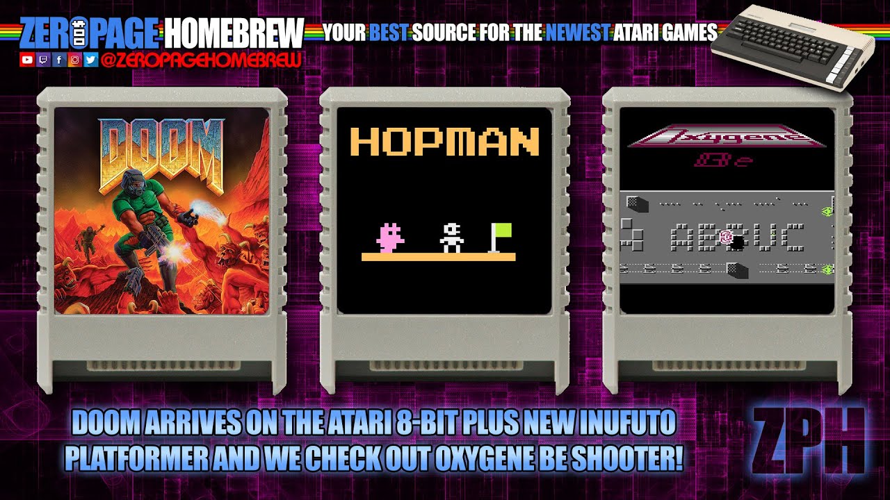 Doom (A8), Hopman (A8), Oxygene Be (A8): Atari 8-Bit Homebrew