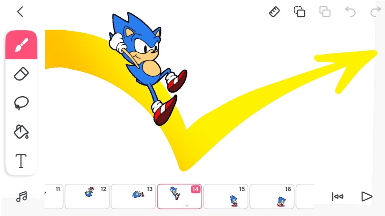 FlipaClip – Sonic spining Animation on flipaclip (timelapse)