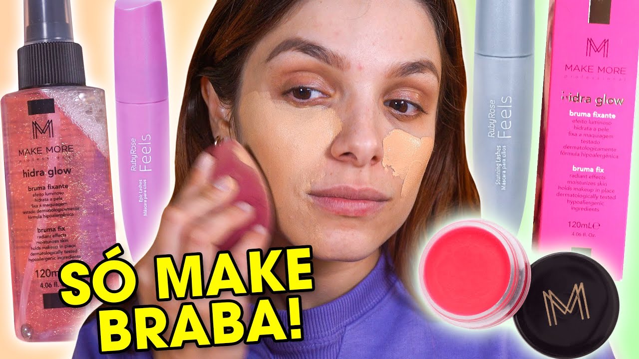 TESTANDO SÓ MAKE BRABA! Novidade Ruby Rose, Make More...