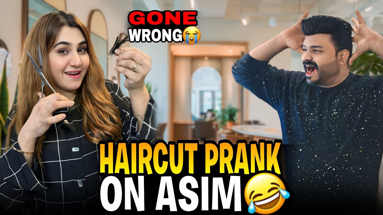 HAIR CUTTING PRANK ON ASIM  // BAAL KAAT DIYA // BHT GUSA KR GYA