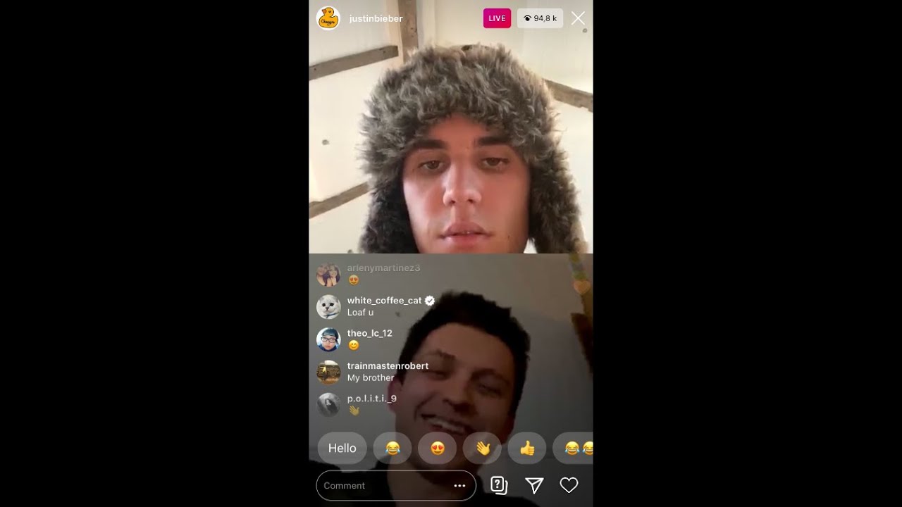 Justin Bieber and Tom Holland Instagram Live [1-04-2020]