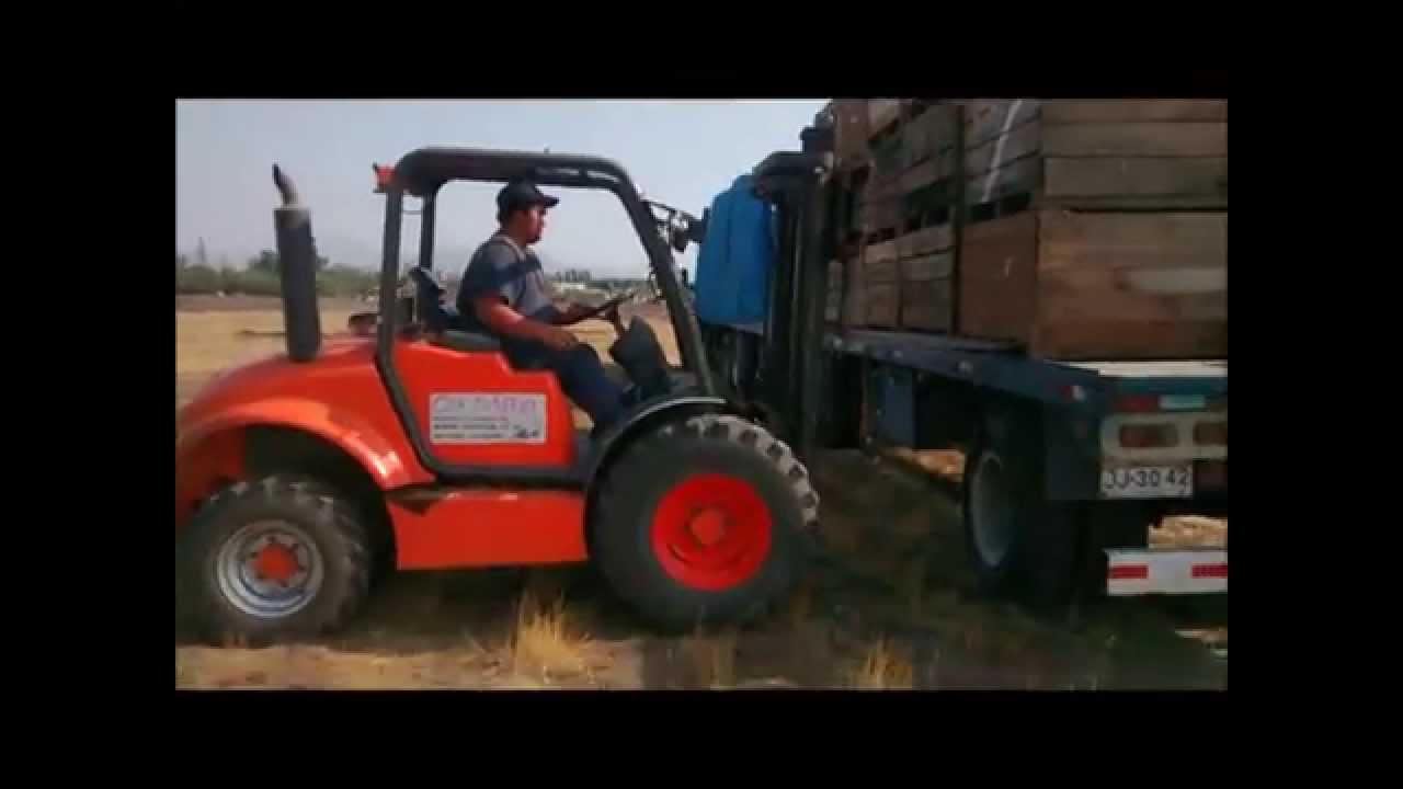 Gruas horquilla 4x4 en secado al sol de uvas