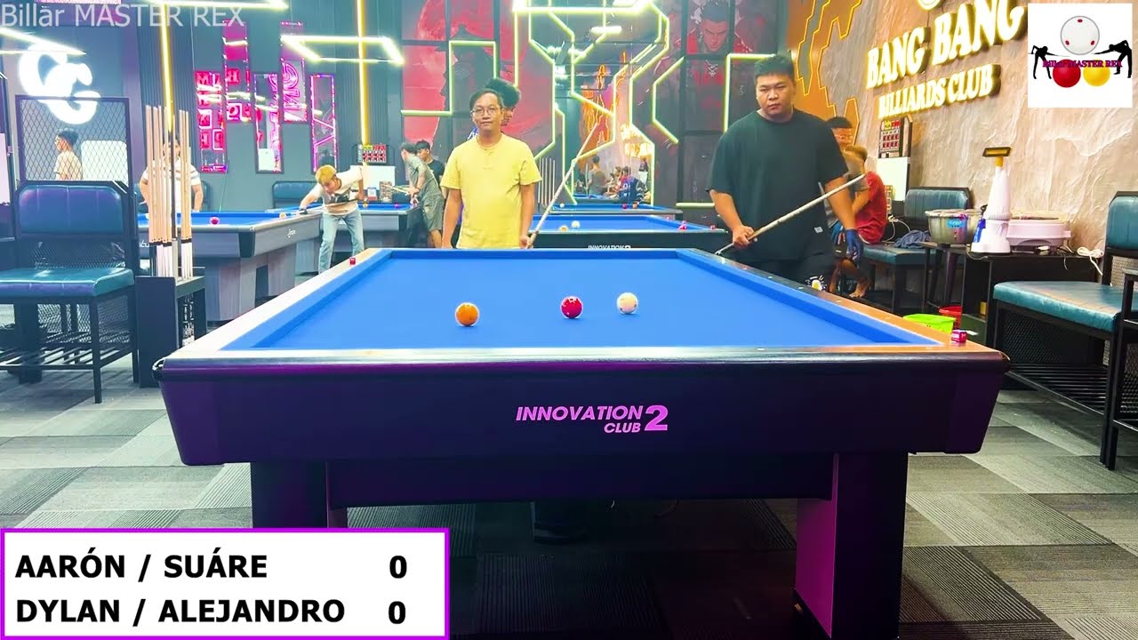 Dylan-Alejandro VS Aar&oacute;n-Su&aacute;re Race to 12 | 3 Cushion Billar MASTER REX