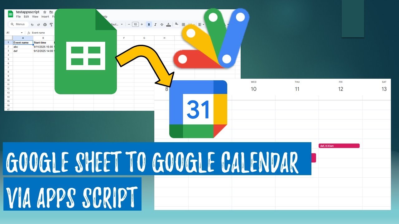 Google sheet to Google calendar via apps script