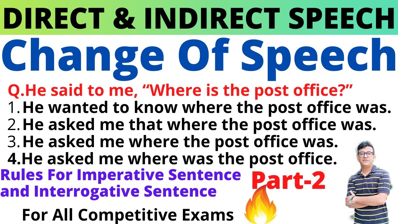 Direct And Indirect Speech|Part 2|Important Practice Questions|Rules for Imperative & Interrogative|